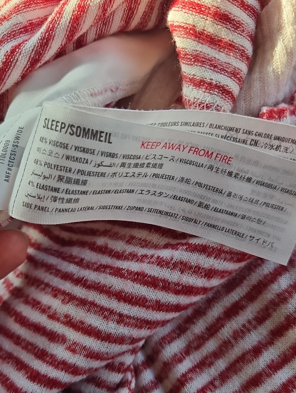 Abercrombie & Fitch Red/White PJ Jogger Pants Stripe Women M Cozy Pockets Lounge - Picture 5 of 9